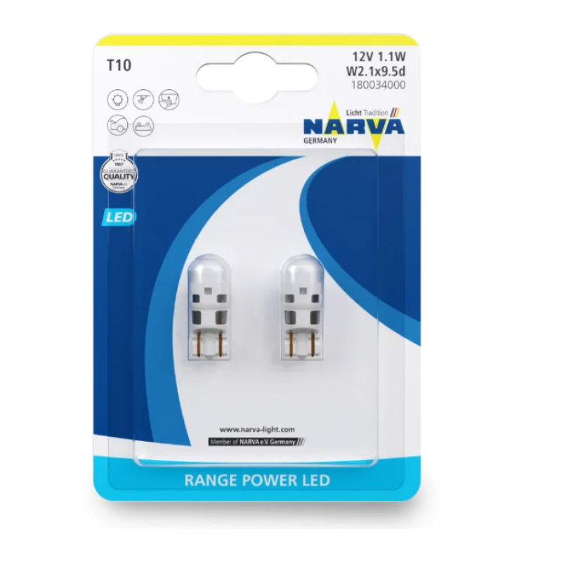 Светодиод Narva W5W T10 12V 0,6W RANGE POWER LED 6000K