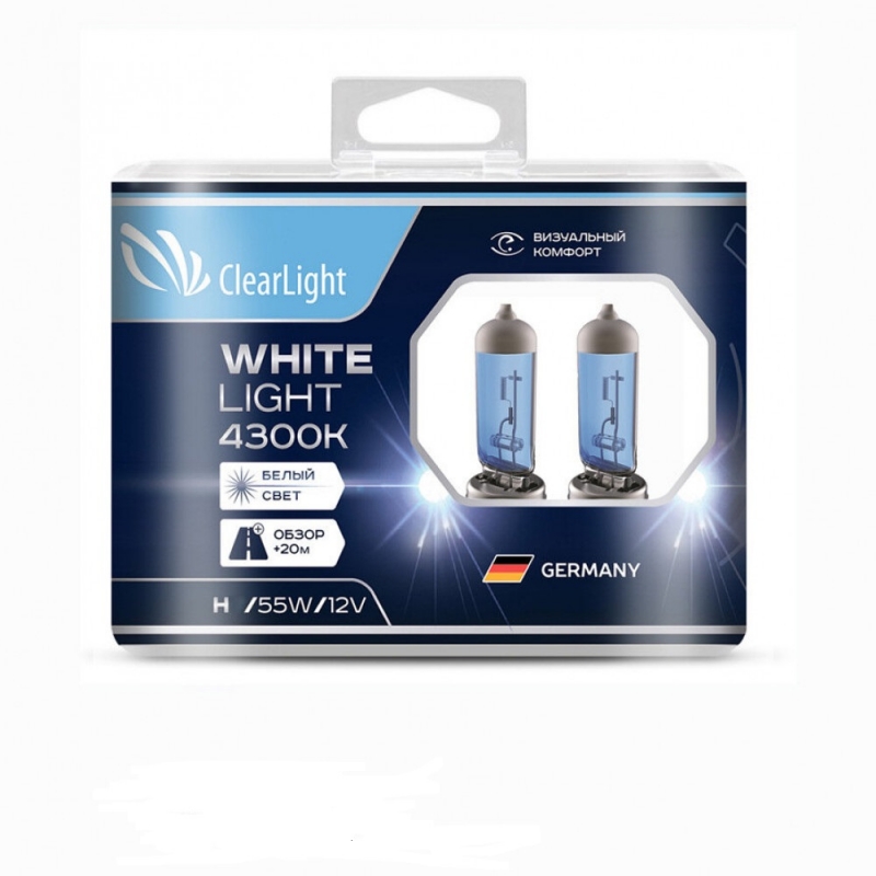Лампа H9 Clearlight 12V-65W WhiteLight 2 шт.