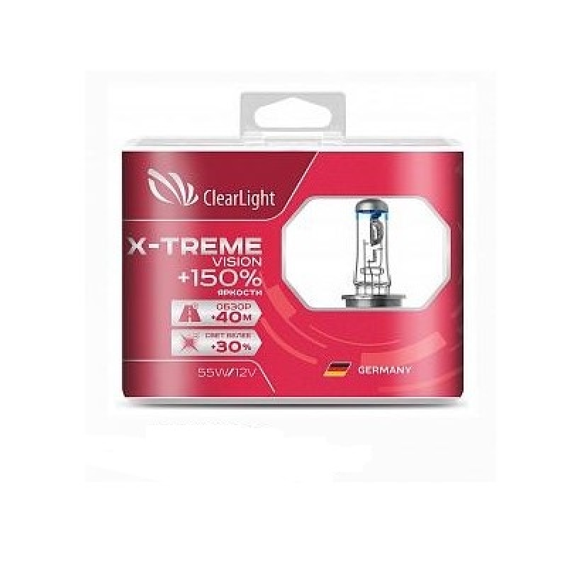 Лампа H7 Clearlight 12V-55W X-treme Vision +150% Light 2 шт.